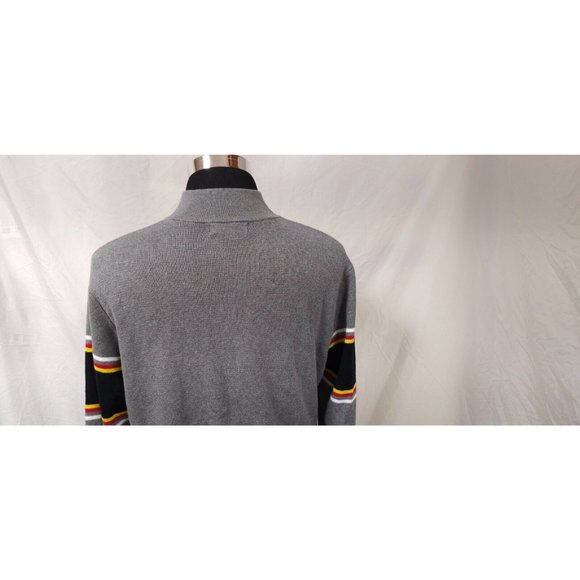 Guess Los Angeles Denim Mens Large Grey Spellout 1/4 Zip Cotton Sweater - Picture 9 of 13